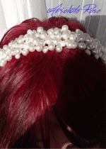 Дизайнерска диадема за коса с кристали и перли Shining Pearls White
